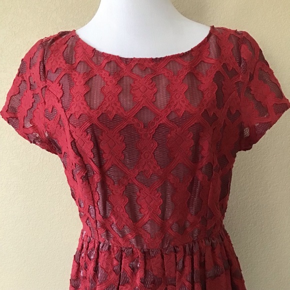 Anthropologie Rubied Lace Dress by Moulinette Soeurs, Size 8 - Picture 4 of 11
